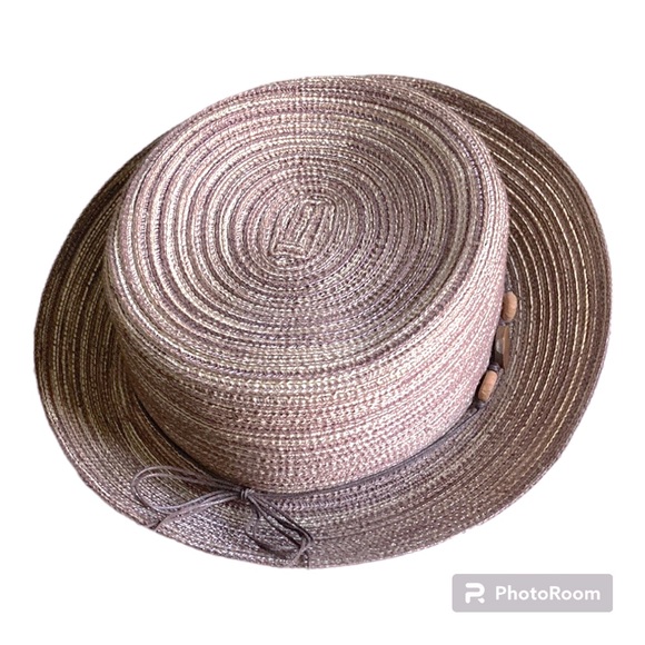 croft & barrow Accessories - Croft & Barrow Woven Packable Bucket Hat Tweed Brown & Tan Woven Bead Accent